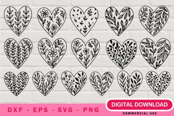Botanical Heart SVG Bundle: Graphics for Elegant Design