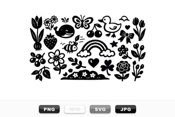 Charming Hand Drawn Nature Icons: Graphics for Creative Publishing