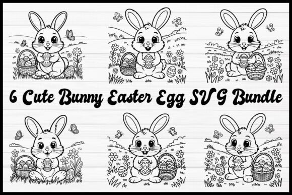 Cute Bunny Easter Egg SVG Bundle