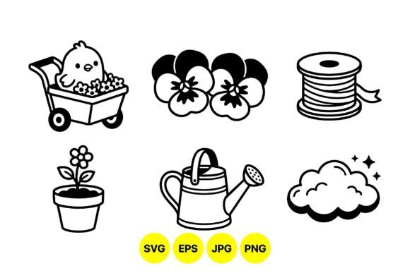 Cute Garden Svg Clipart Pack: Graphics & Illustrations for Branding