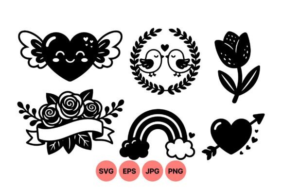 Cute Love and Nature Icons Graphics
