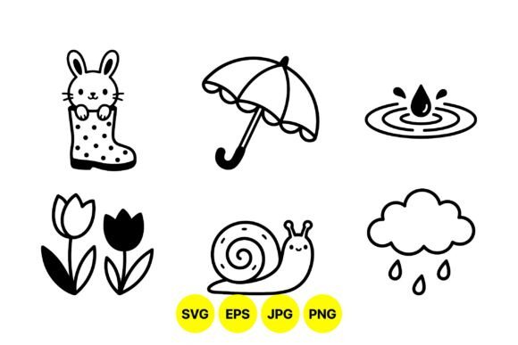 Cute Rainy Day Clipart Bundle: Graphics for Playful Design