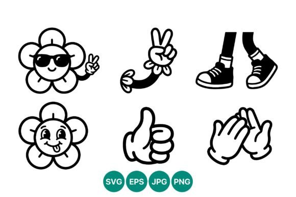 Flower and Hand Gesture Vector Set: Graphics and Illustrations for Crafters