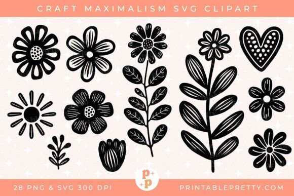 Folk Art SVG Craft Maximalism Clipart