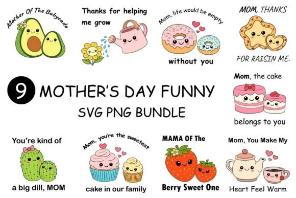 Funny Mother's Day SVG PNG Bundle