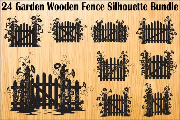 Garden Wooden Fence SVG Bundle: Graphics for Rustic Branding