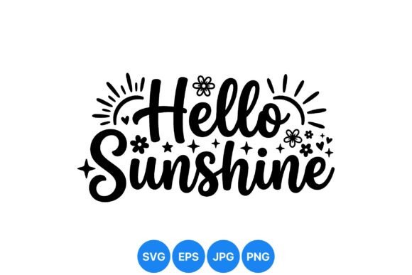 Hello Sunshine Phrase Clipart