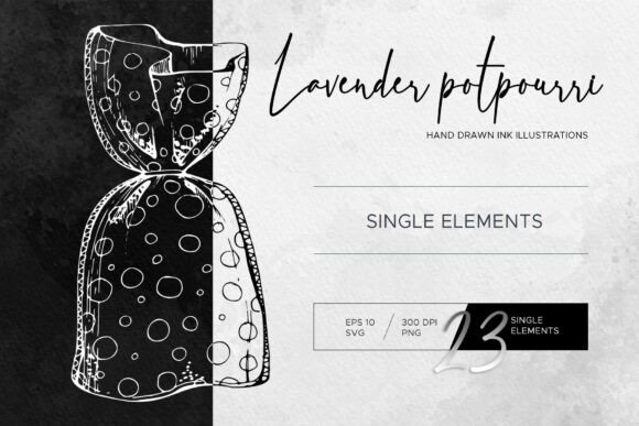 Inky Lavender Potpourri. Single Elements