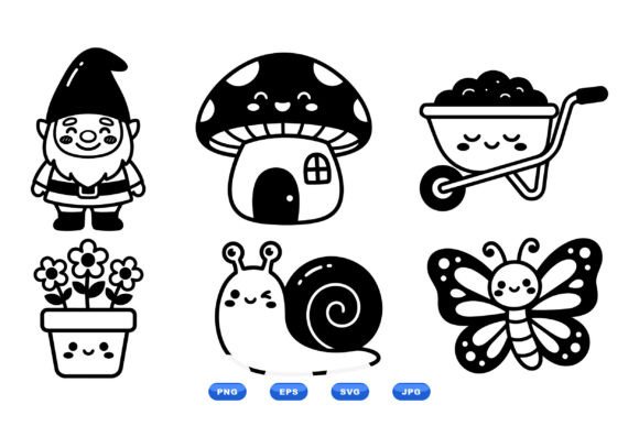 Kawaii Garden SVG Clipart Pack