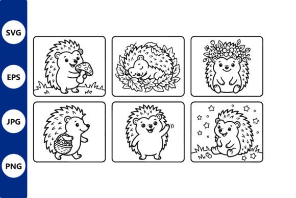 Panel Vector Hedgehog Scene with Graphics and Illustrations