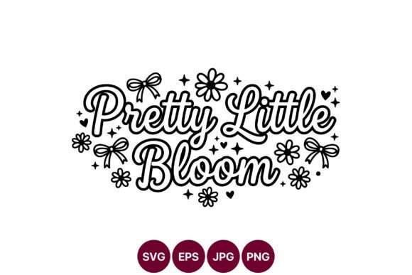 Pretty Little Bloom Calligraphic Script Graphics