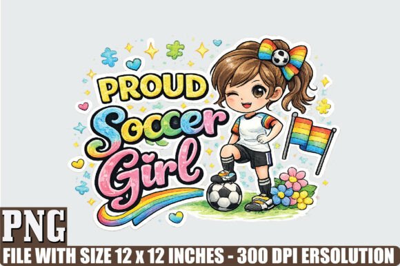 Proud Soccer Girl PNG: Graphics for Creative Projects