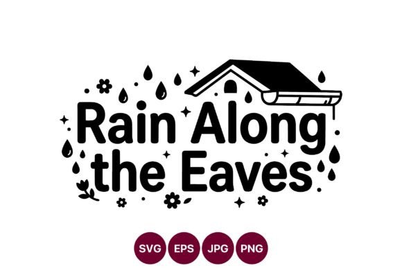 Rain Along the Eaves Black and White Graphics
