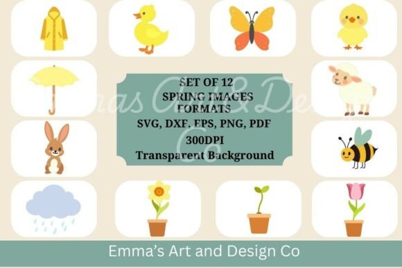 Spring SVG Bundle, Cute Easter Vectors