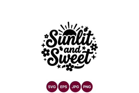 Sunlit and Sweet Script Lettering Vector