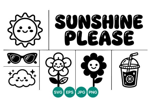Sunshine Please Cute Summer Vectors