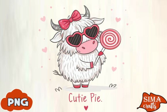 Valentine Highland Cow SVG PNG
